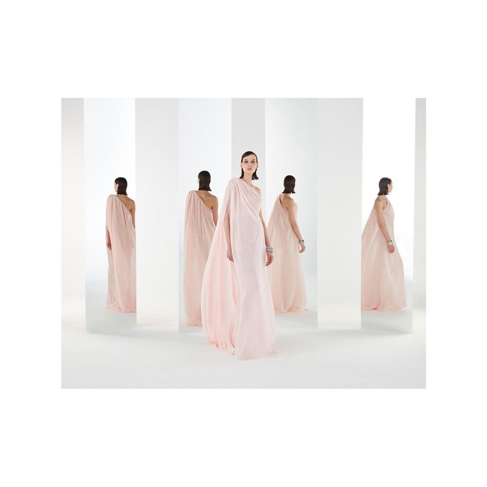 OZGUR MASUR One-Shoulder & Cape-Back Gown Size 38(US 6) $1895